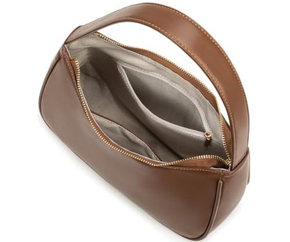 CYHTWSDJ Shoulder Bags for Women, Cute Hobo Tote Handbag Mini Clutch Purse with Zipper Closure - color: Chocolate