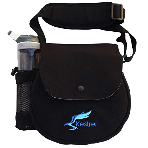 Kestrel Black Disc Golf Bag - Fits 6-10 Golf Discs + Bottle - For Beginner & Advanced Golfers - Extremely Durable Canvas - Frisbee Golf Bag - Small Sling/Shoulder Disc Golf Bag For Men & Women - color: Black
