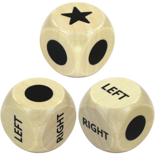 Left Right Dice Games Dice Set Toys Board Table Games for Adults Teens Kids Family Party Travel Thanksgiving Christmas Stocking Stuffers Gamer Fun Gifts (Black) - color: Black