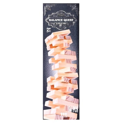 Elbow Room Games Balance Quest, Classic Skill & Strategy Stacking Game with 54 Wooden Pieces, Family Fun for All Ages