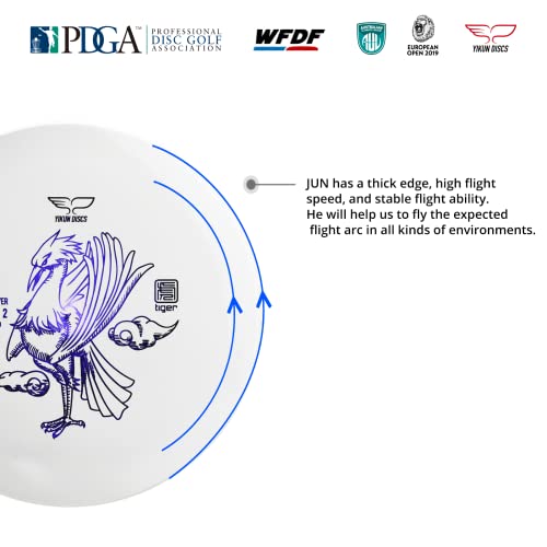 Yikun Disc Golf Driver | Professional PDGA Approved Golf | Phoenix Star Distance Driver | 165-175g | Fairway Golf Disc Perfect for Outdoor Games and Competition - color: white and blue