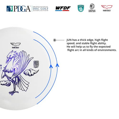 Yikun Disc Golf Driver | Professional PDGA Approved Golf | Phoenix Star Distance Driver | 165-175g | Fairway Golf Disc Perfect for Outdoor Games and Competition - color: white and blue