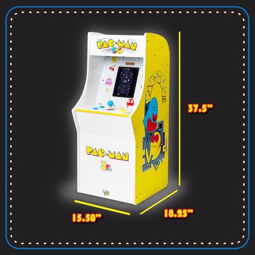 Arcade Classics Pac Man Jr Series Free Standing Machine, 3 Games, 8" Liquid Crystal Screen - Arcade Game for Basements, Garages, or Game Rooms - style: PacManJR Counter Series