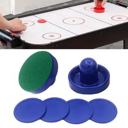 2 Pieces Air Hockey Pushers Air Hockey Pucks Tabletop Game Paddles Goal Handles Replacement Accessories with Design Suitable for Children - color: 2 Blue Pushers