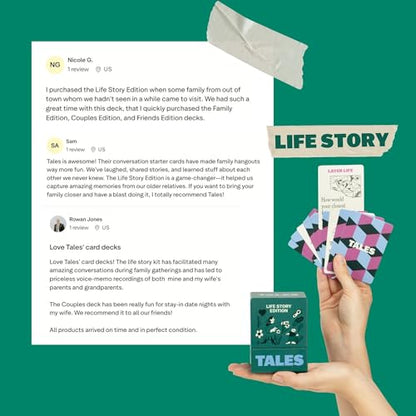 TALES 150 Life Story Interview Kit, Conversation Cards, for Grandparents, Parents, Families, Adults, Game Night, Road Trips, Dinner Table, Getting to Know You (New Edition) - color: Life Story Modern