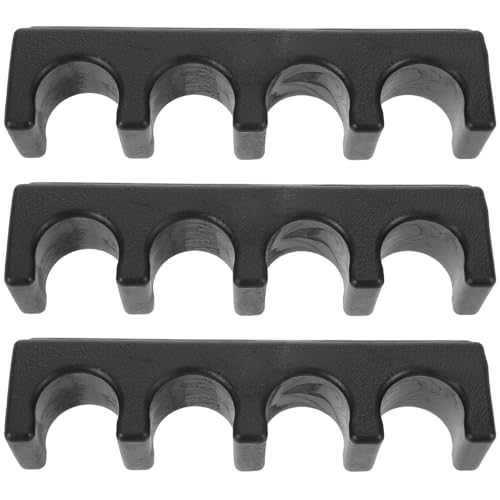 Toyvian 3pcs Wall-mounted Pool Cue Holder with 4-hole Self-adhesive Design Billiards Stick Rack for Home and Club Cue Storage Sturdy for Billiard Room