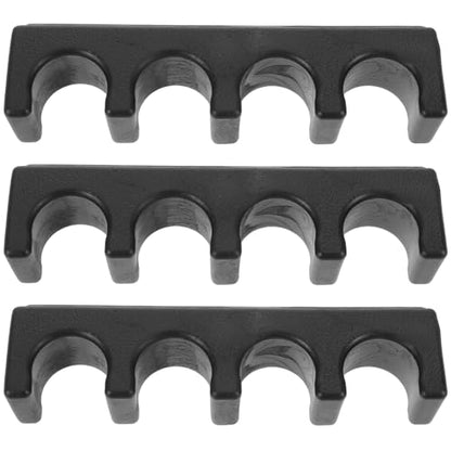 Toyvian 3pcs Wall-mounted Pool Cue Holder with 4-hole Self-adhesive Design Billiards Stick Rack for Home and Club Cue Storage Sturdy for Billiard Room