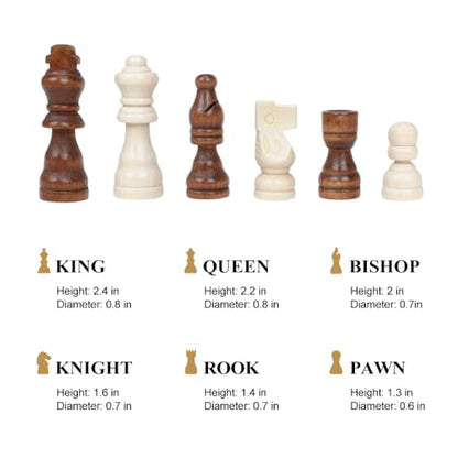 GOTHINK Wooden 2-in-1 Chess and Checker Board Game Set, Classic Game for Kids and Adults, 11 inches Chess Board Set, Perfect for Travel and Family Fun - style: 2 in 1 Chess Set