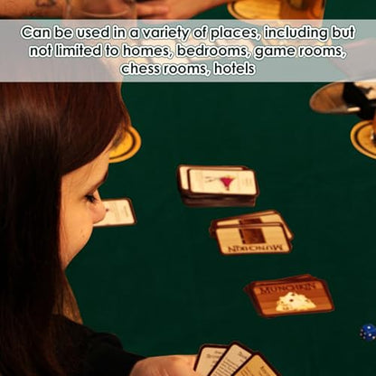 Game Table Cover, Foldable Decorative Felt Card Table Cover, Foldable Poker Tables Covers, Soft Game Tables Cloth, Felt TableCover for Poker Cards Games Mahjong Board Games Domino.
