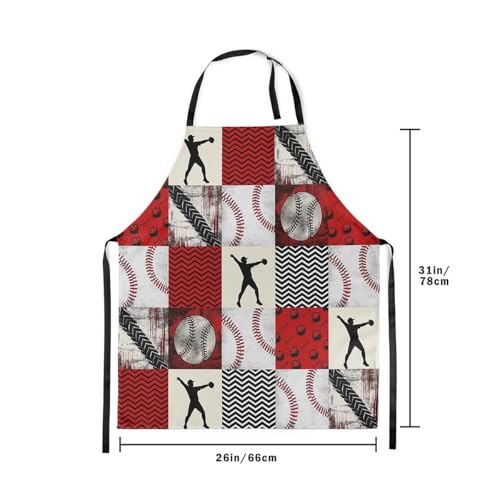Manfei Ball Sports Kids Kitchen Apron - color: Red White Black