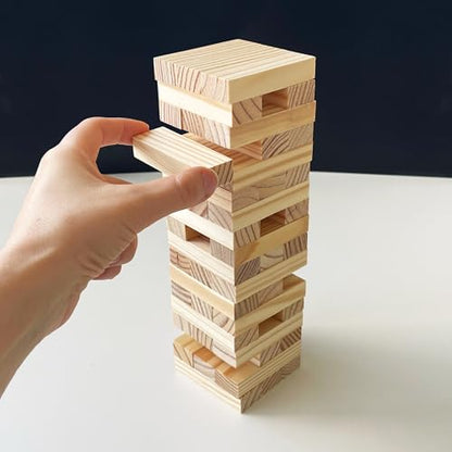 Goliath - Jumbling Tower, Wooden Stacking Tower, Wooden Board Game for Children from 6 Years, Educational Skill and Strategy Game, 48 Blocks, Suitable for 1 or More Players