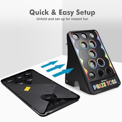 WinSpin 41"x25" Cornhole Board & Large Prize Drop Board w/LED Light Professional Set for Corporate Trade Shows, Adult Events & Commercial Marketing Displays