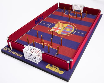Binho Board Classic Board Game FC Barcelona Football Club Edition - 2-Player Fast-Paced Finger Flicker Pinball Family Board Game - Portable Tabletop Sports Game Set for Any Occasion