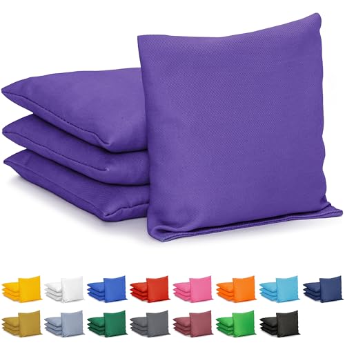GoSports Classic Cornhole Bean Bags Set of 4-16 Colors Available - Regulation All Weather, Mix and Match - color: Purple