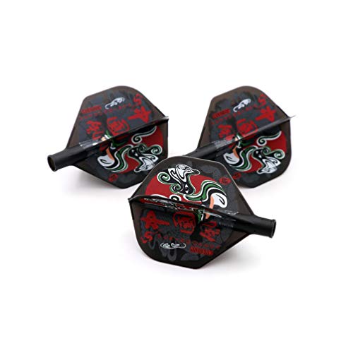 CUESOUL TERO AK4 Dart Flights Standard Shape,Peking Opera Design,Set of 3 pcs - color: Black