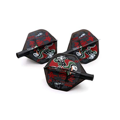 CUESOUL TERO AK4 Dart Flights Standard Shape,Peking Opera Design,Set of 3 pcs - color: Black