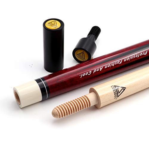 CUESOUL 3 Cushion Carom Billiard Cue Red 56inch Weight 18oz,Wooden Joint System - color: K-Gentle