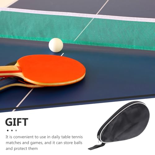 BESPORTBLE Protective Table Tennis Racket Storage Bag with Fixed Bat Holder Oxford Cloth Portable Organizing Case for Pong Paddles and Balls Black