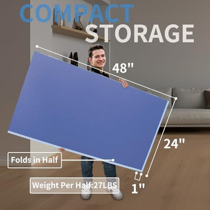 7/8/9ft Mid-Size Ping Pong Conversion Top with Net Set for Billiard and Pool Tables - Regulation Top Converts Billiards into Ping Pong Table Blue/Green/Black - color: Blue, size: 8 FT
