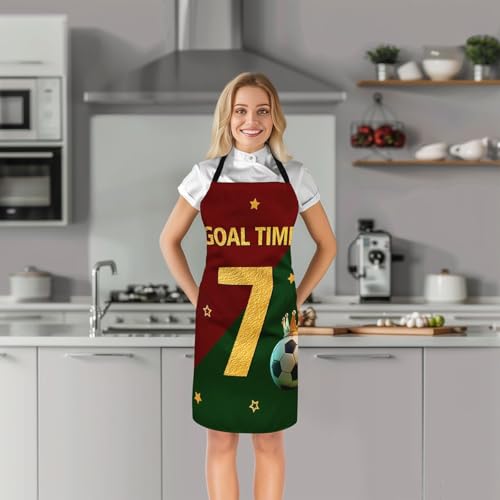 Manfei Baseball Kids Kitchen Apron - color: Red Golden