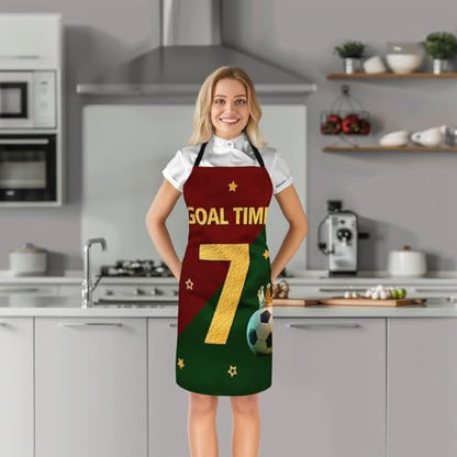 Manfei Baseball Kids Kitchen Apron - color: Red Golden