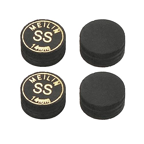M METERXITY Pool Cue Tips - Laminated Billiard Cue Tips Multiple Layer Faux Leather Apply to Pool Cues/Snooker - size: 14mm, style: Super Soft