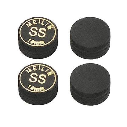 M METERXITY Pool Cue Tips - Laminated Billiard Cue Tips Multiple Layer Faux Leather Apply to Pool Cues/Snooker - size: 14mm, style: Super Soft