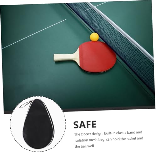 PRETYZOOM Reusable Oxford Cloth Table Tennis Racket Storage Case with Zipper and Elastic Band Protective Organizing Bag for Pong Paddle and Ball Sports Storage Bag for Daily Carry and Travel