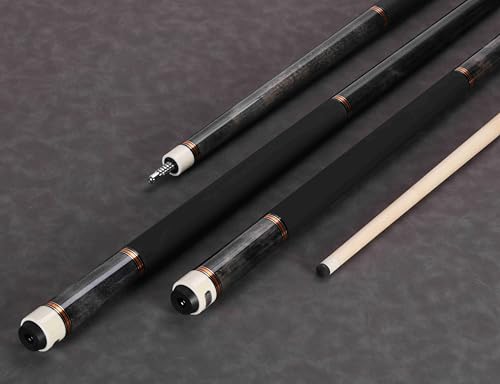 Pool Cue Stick Genuine Leather Cowhide Grip 58" 19 20oz 2 Piece with 12.5mm Tip,Canadian Maple Pro Billiard Cue,for Adults/Beginner/Pro Player. - color: Grey-20oz-Velvet Paint Grip-Only Cue
