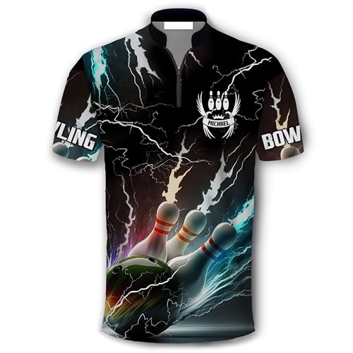 GABITA Personalized Bowling Jerseys for Men, Custom Bowling Polo Shirt, Bowling Shirts Gift for Bowler Team Player - color: A40