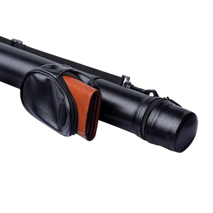 Casemaster Q-Vault Supreme Billiard/Pool Cue Hard Case, Holds 1 Complete 2-Piece Cue (1 Butt/1 Shaft) - color: Black with Red Trim