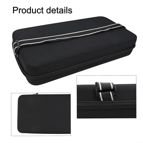 Hard Shell Pickleball Racket Bag, EVA Shock-Resistant Case for 2 Paddles and 4 Balls, Portable Storage with Adjustable Strap for Tennis and Table Tennis - size: black