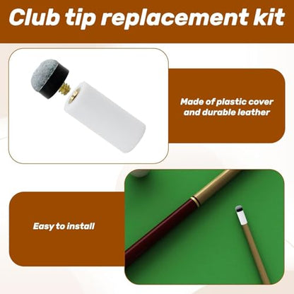 10PCS Pool Cue Tips,Snooker Cue Tip,Screw on Pool Stick Tips Replacement Kit,Billiards Pole Cue Tip,Snooker Tips,Pool Stick Tips Replacement Kit,Pool Queue Stick Tips Kit Suitable for Billiards Room