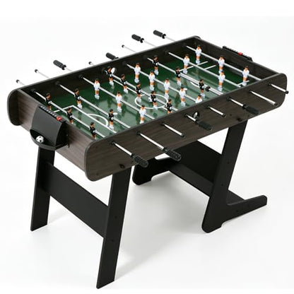 54" Folding Foosball Table, Competition Size Foldable Soccer Game Table for Adults & Teenagers, Professional Foosball Table with 2 Balls for Home Game Room, Outdoor Sports Table