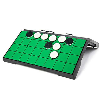 Mini Reversi (Othello) Board Game Set -7.9”, Magnetic Travel Folding Board Game, Family Fun Game/Gift for Kids (Mini Rounded Corner Style) - style: Mini Rounded Corner Style