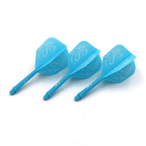 CUESOUL ROST Integrated Dart Shaft and Dart Flight Standard/Slim/Diamond/Big Wing/Tear/Diamond - color: 28mm-Big Wing Shape-Blue Dragon