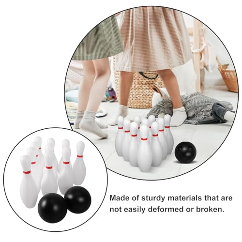 Kids Bowling Set Miniature Bowling Balls and Pins Toy Kit with 10 Pins and 2 Balls Indoor Bowling Games for Kids Bowling Set for Children 2-5 Hand-Eye Coordination Play
