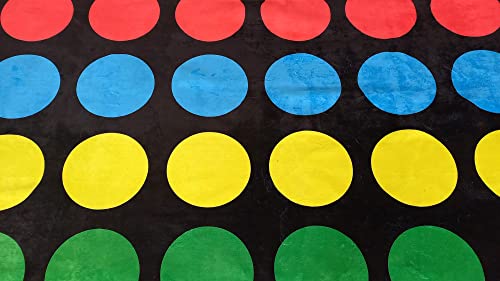 Family Game Party Twister Rug - Black Cotton Area Rug C1027S (31"x47"=80x120cm) for Kids - size: (31”x47”)=80x120cm