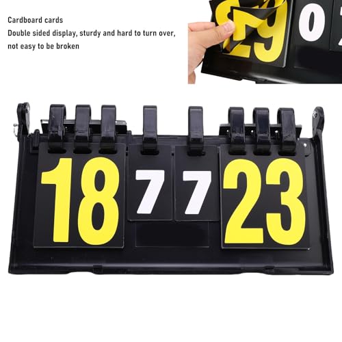Tabletop Scoreboard 4 Digit Portable Flip Score Keeper Sturdy Construction Secure Fastening Flexible Card Replacement Space Saving Design Versatile Scoring System for Table Tennis