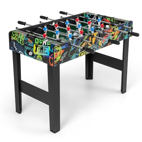 GYMAX Foosball Table, 37 Inch Soccer Table Game with 2 Balls, Manual Scorers, Sturdy MDF Construction for Game Room, Home, Office, Family Night