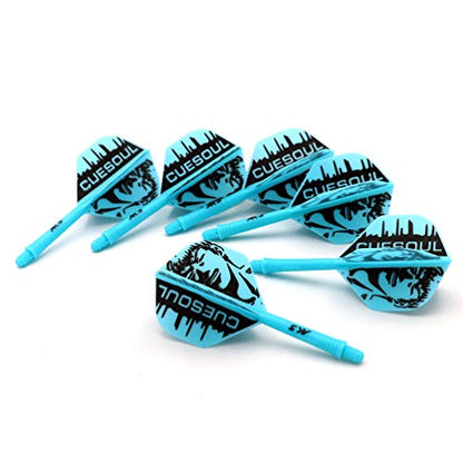 CUESOUL 6 Pieces ROST Integrated Dart Shaft and Flights - color: Shaft Length 28mm-Standard Shape-Blue Cool Man