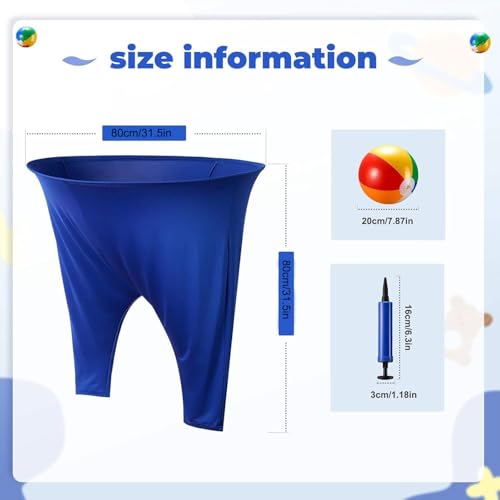 Granny Pants Yard Game,Granny Pants Outdoor Game,2pcs Giant Oversized Granny Funny Pants Set with 16 Bouncy Balls and 2 Pump for Family Reunion Games, Backyard Gatherings Team (Blue+Redw)