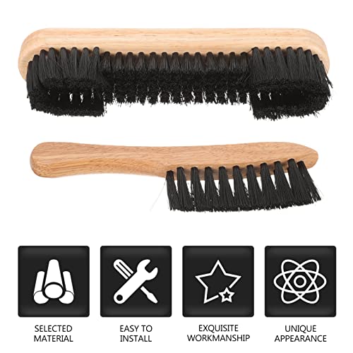 BESPORTBLE Wood Cleaner 2Pcs Pool Table Clean Wooden Pool Table Cleaning Tool Billiard Pool Table Rail Brush Wooden Handle Nylon Bristles Set 9Inch Horse Brush