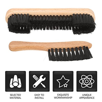 BESPORTBLE Wood Cleaner 2Pcs Pool Table Clean Wooden Pool Table Cleaning Tool Billiard Pool Table Rail Brush Wooden Handle Nylon Bristles Set 9Inch Horse Brush