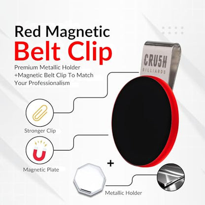 Ultra-Grip Magnetic Chalk Holder Clip - Neodymium Belt Clip for Secure Cue Chalk, Pool Stick Chalk Holder, Ideal for Billiards & Pool Accessories, Cue Stick Magnetic - color: Red