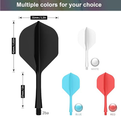 CyeeLife Integrated Dart Flights and Shafts | 2BA Thread | Professional All-in-One Molded Dart Accessories - color: 12 Pack