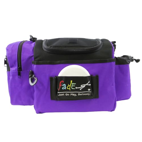 Fade Crunch Disc Golf Bag – Compact, Durable, and Versatile Shoulder Strap Bag with Insulated Cooler Lining (Purple)