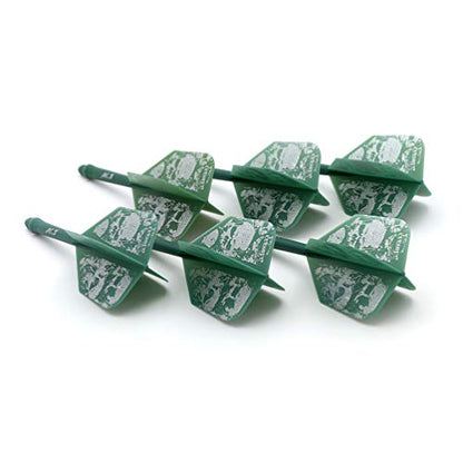 CUESOUL 6 Pieces ROST Integrated Dart Shaft and Flights - color: Shaft Length 28mm-Big Wing Shape-Green Skull