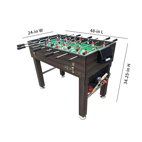 KICK Minotaur 48" 5-in-1 Multi-Game Table - Foosball, Glide Hockey, Billiards/Pool, Ping Pong & Basketball - color: Brown