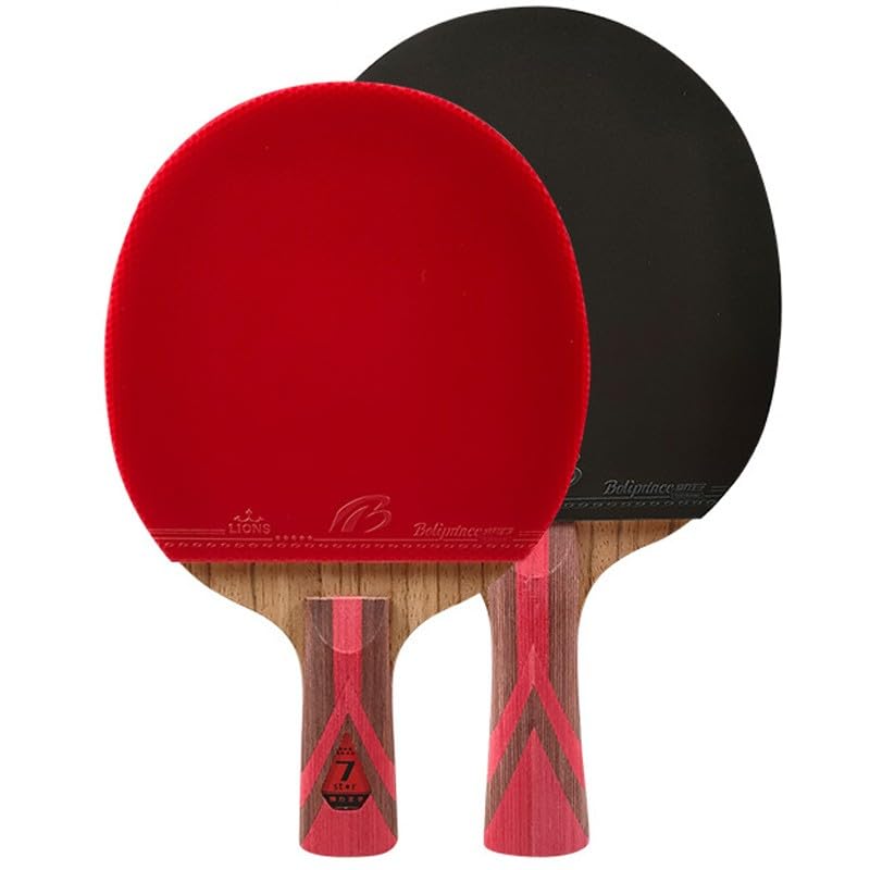 Ping Pong Paddles Set of 2, High Performance Professional Table Tennis Paddles, Carbon Fiber Table Tennis Racket Set, 7-Layer Bottom Plate, Competition Rubber - color: B